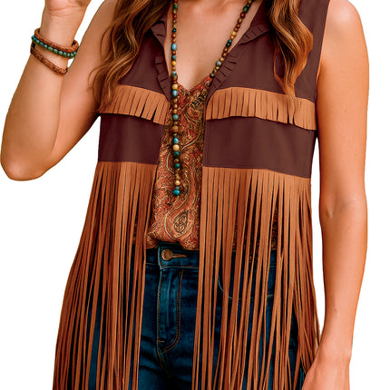 Hippie 60S Weste Braun