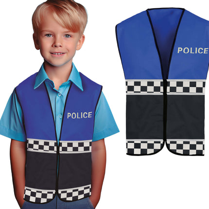 Polizeiweste Schwarz Blau Kind