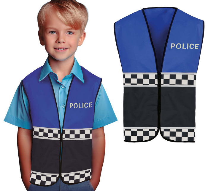 Polizeiweste Schwarz Blau Kind
