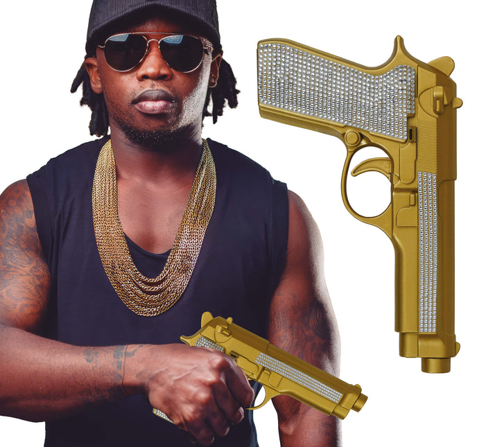 Gold Silber Fake Pistole Glitter