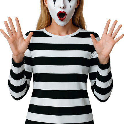 Schwarz Weißes Hemd Damen Gestreift