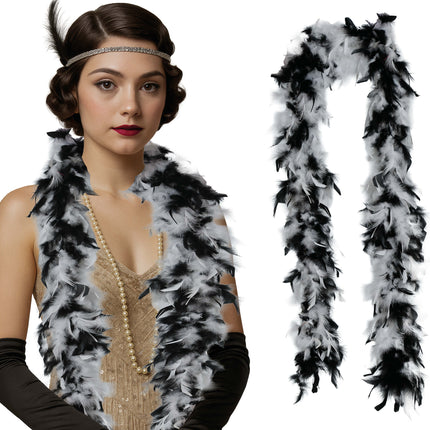 Boa-Feder, 80 gr schwarz/weiß