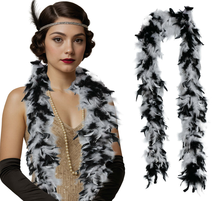 Boa-Feder, 80 gr schwarz/weiß