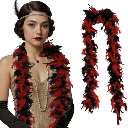 Boa-Feder, 80 gr rot/schwarz