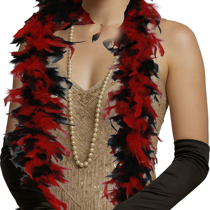 Boa-Feder, 80 gr rot/schwarz