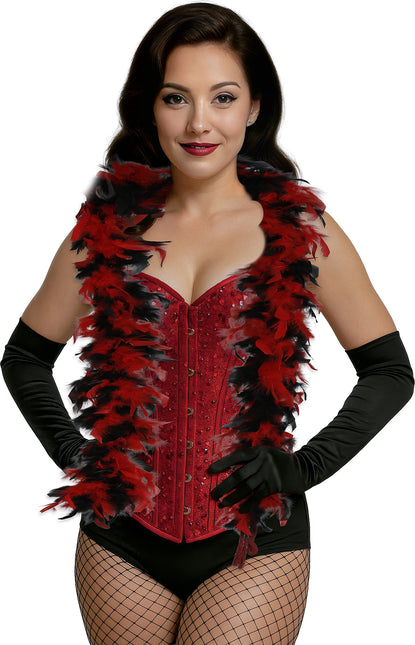 Boa-Feder, 80 gr rot/schwarz