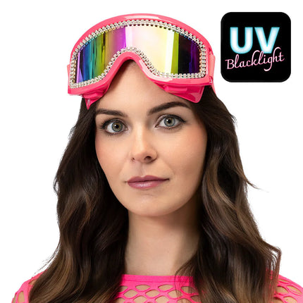 Party-Skibrille Rave neonrosa UV