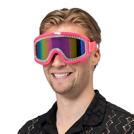 Party-Skibrille Rave neonrosa UV