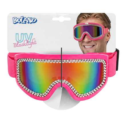 Party-Skibrille Rave neonrosa UV