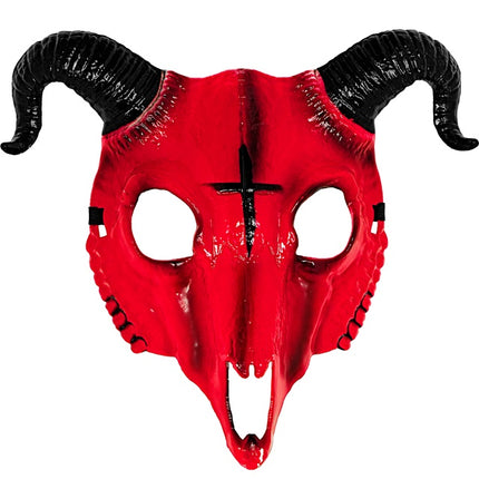 SATANISCHE WIDDERMASKE ROT HARTPLASTIK