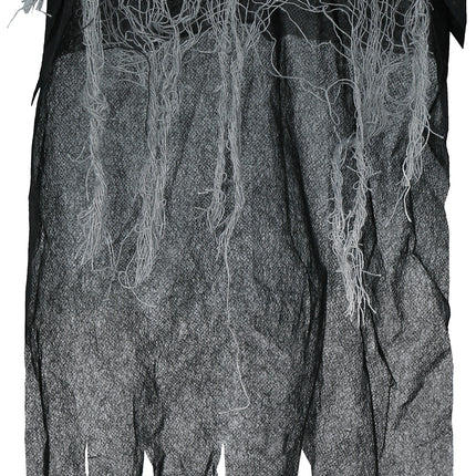 Halloween Puppe Schwarzes Skelett mit Umhang 60cm