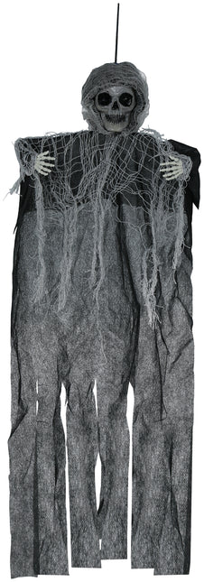 Halloween Puppe Schwarzes Skelett mit Umhang 60cm