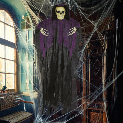 Halloween Skelett Schwarz Lila Skelett 90cm