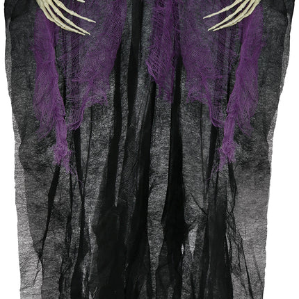 Halloween Skelett Schwarz Lila Skelett 90cm