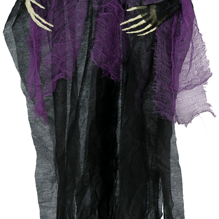 Halloween Skelett Schwarz Lila Skelett 90cm