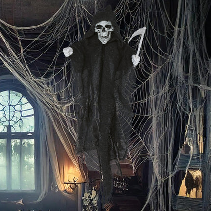 Halloween Puppe Skelett mit Sense