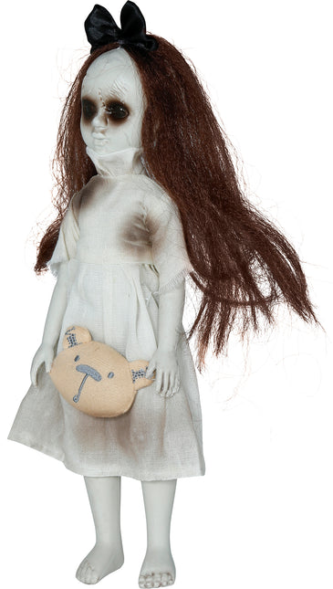 Halloween Puppe Mädchen mit Knuddel 30cm