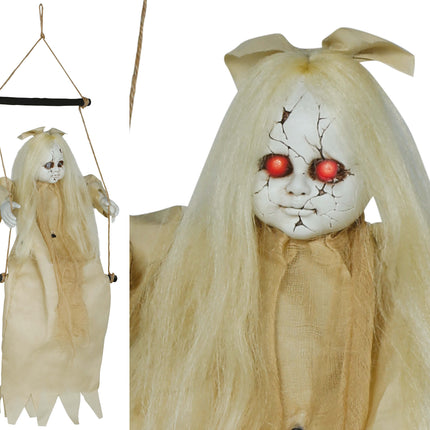 Halloween Puppe mit Licht und Sound 75cm