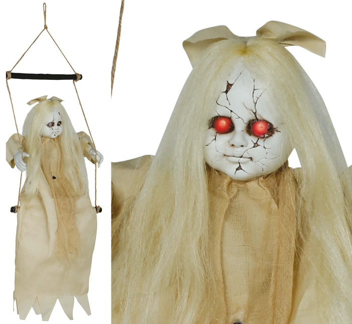 Halloween Puppe mit Licht und Sound 75cm