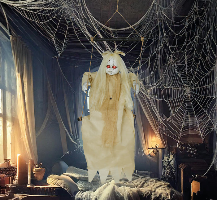 Halloween Puppe mit Licht und Sound 75cm