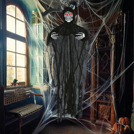 Halloween Puppe Teufel Skelett mit Licht und Sound 1,3m