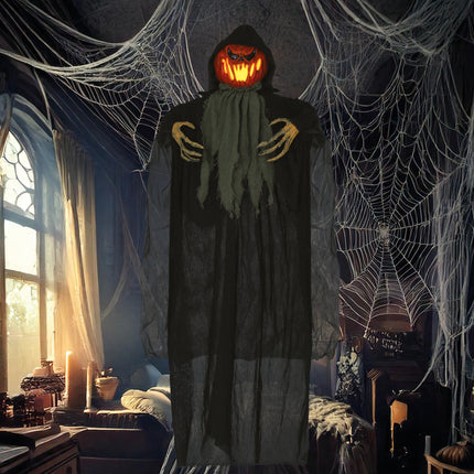 Halloween Puppe Kürbis mit Licht 1,2m
