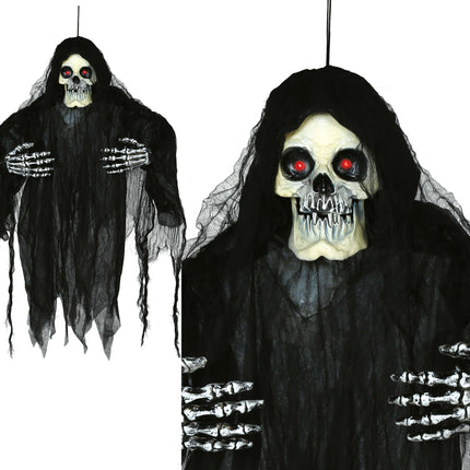 Halloween Puppe Skelett mit Licht, Sound und Bewegung 1,20m