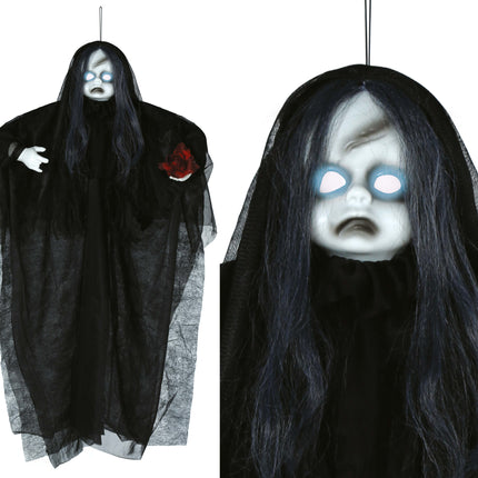 Halloween Puppe mit Licht und Sound 90cm