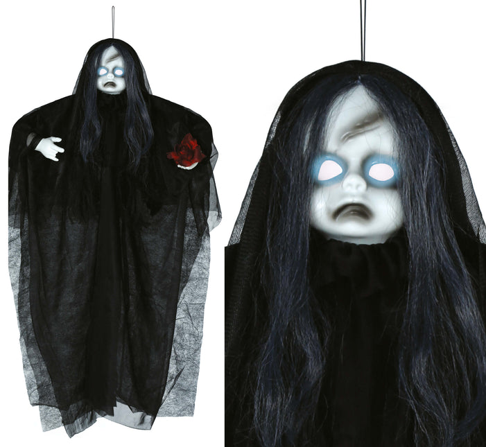 Halloween Puppe mit Licht und Sound 90cm