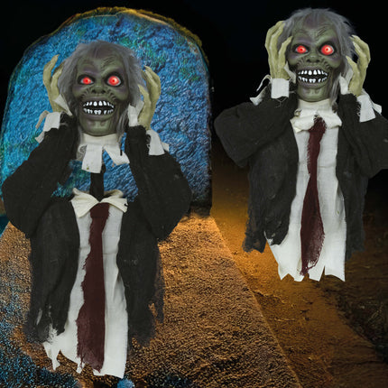 Halloween Puppe Zombie mit Licht, Sound und Bewegung 55cm