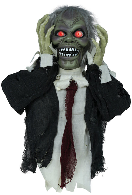 Halloween Puppe Zombie mit Licht, Sound und Bewegung 55cm