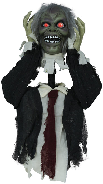 Halloween Puppe Zombie mit Licht, Sound und Bewegung 55cm