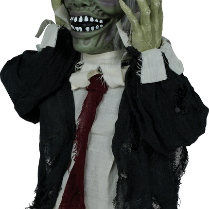 Halloween Puppe Zombie mit Licht, Sound und Bewegung 55cm