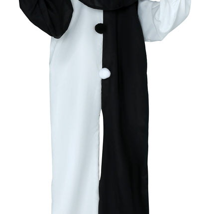 Halloween Puppe Schwarz Weiß Clown mit Licht und Sound 1,7m