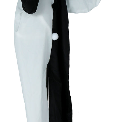 Halloween Puppe Schwarz Weiß Clown mit Licht und Sound 1,7m