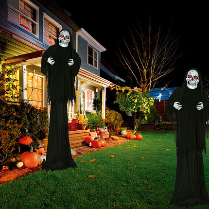 Halloween-Puppe Skelett mit Licht, Sound und Bewegung 2,6m