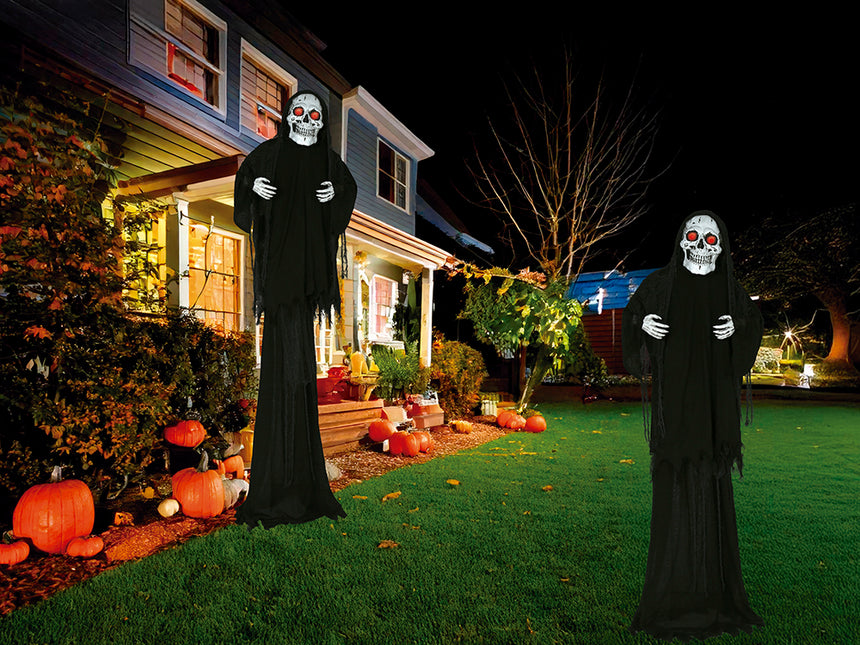 Halloween-Puppe Skelett mit Licht, Sound und Bewegung 2,6m