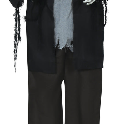 Halloween Puppe Skelett mit Licht, Ton und Bewegung Schwarz 1,8m
