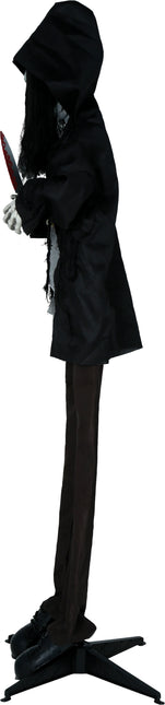 Halloween Puppe Skelett mit Licht, Ton und Bewegung Schwarz 1,8m