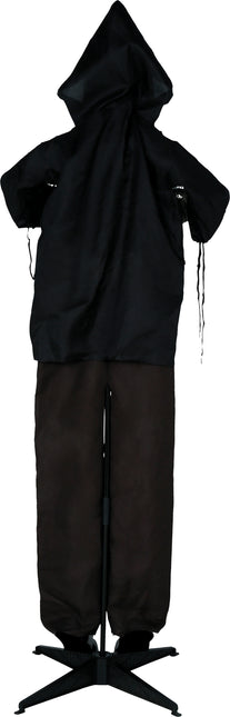 Halloween Puppe Skelett mit Licht, Ton und Bewegung Schwarz 1,8m