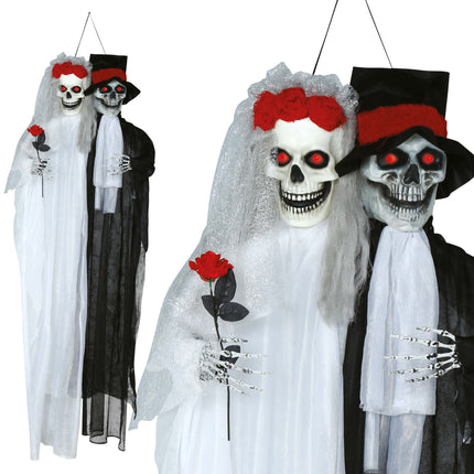 Halloween Puppe Brautpaar mit Licht und Ton 1,85m