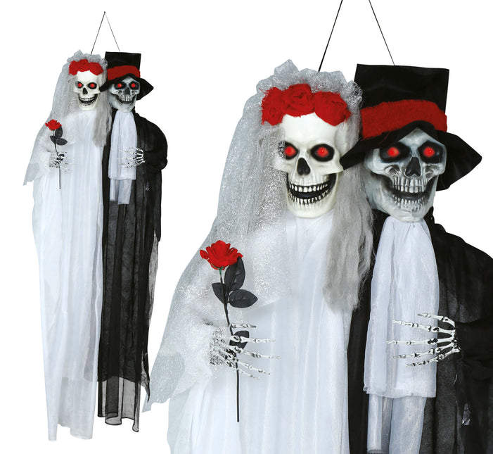 Halloween Puppe Brautpaar mit Licht und Ton 1,85m