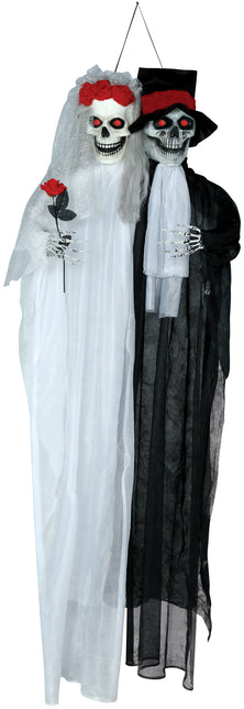 Halloween Puppe Brautpaar mit Licht und Ton 1,85m