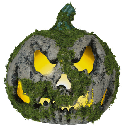 Halloween Kürbis Moos mit Licht 20cm