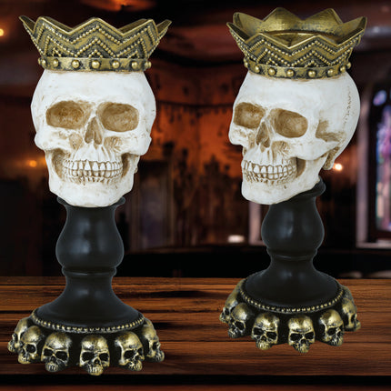 Halloween Kerzenhalter Totenkopf 25cm