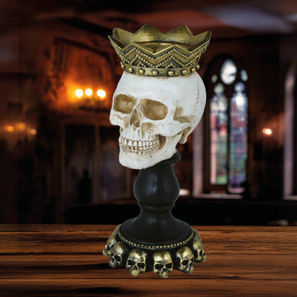 Halloween Kerzenhalter Totenkopf 25cm