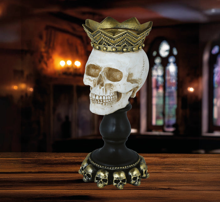 Halloween Kerzenhalter Totenkopf 25cm