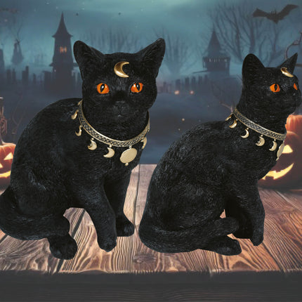Schwarze Fake Katze 28cm