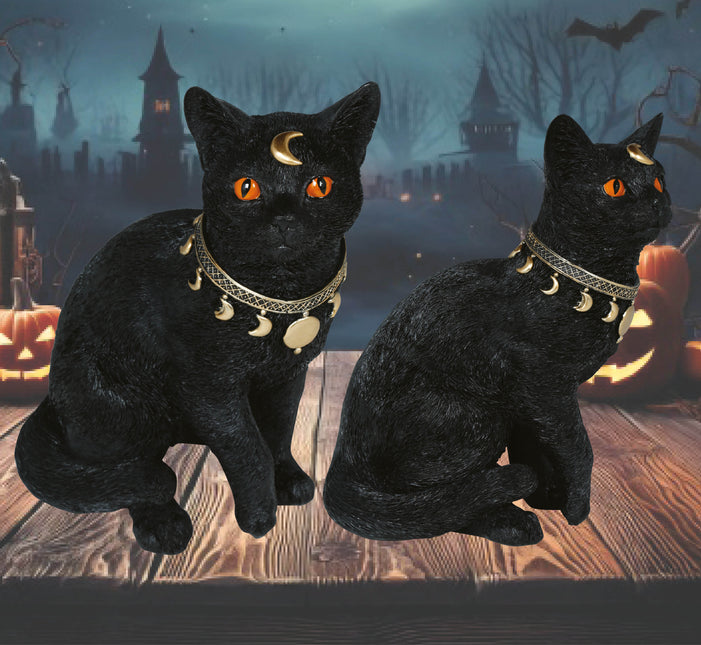Schwarze Fake Katze 28cm