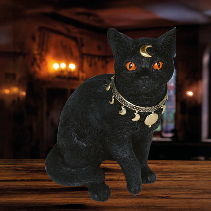 Schwarze Fake Katze 28cm